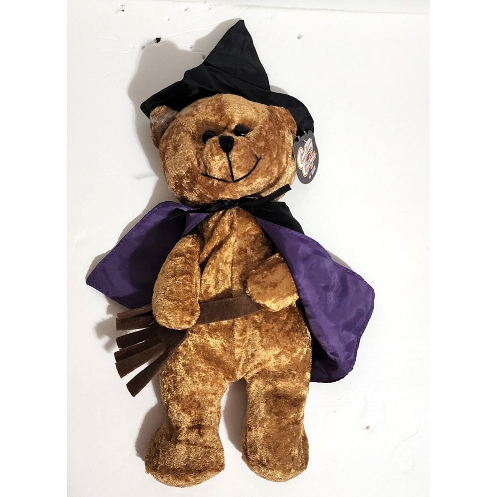 Cuddly Cousins Greenbrier Teddy Bear Witch Broom Hat Cape Halloween Plush 13"‎